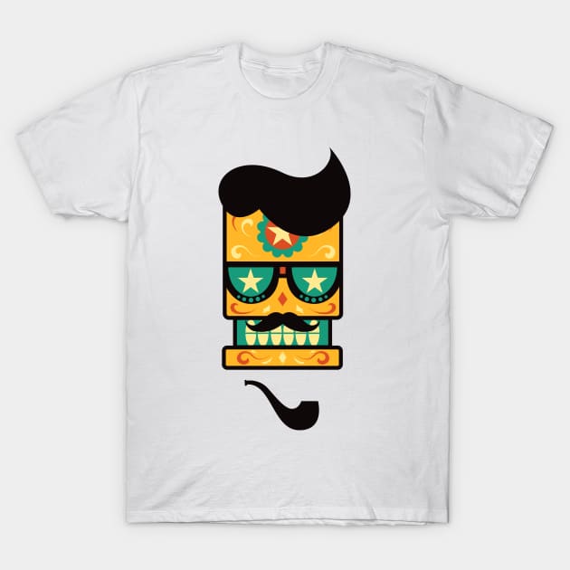 Sugar Skull Hipster Style T-Shirt by NiceIO